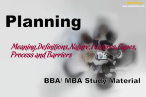 Planning - Meaning, Nature, Types, Process & Barriers - BBA/MBA Notes